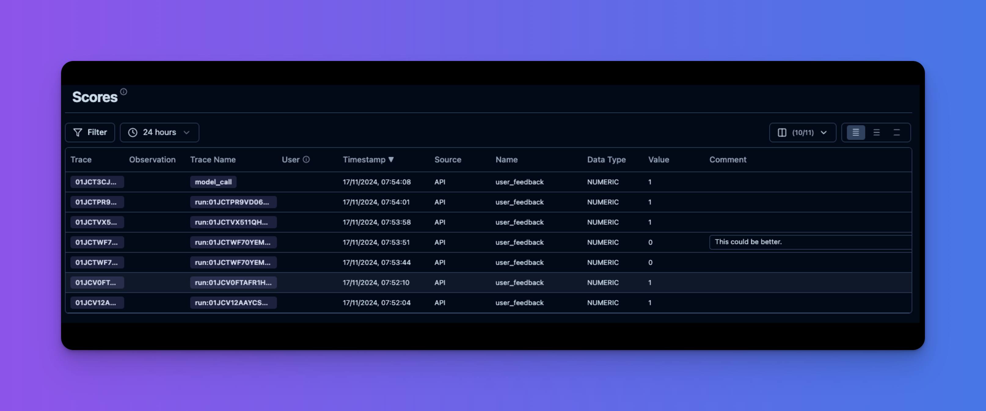 Inferable evaluation in Langfuse