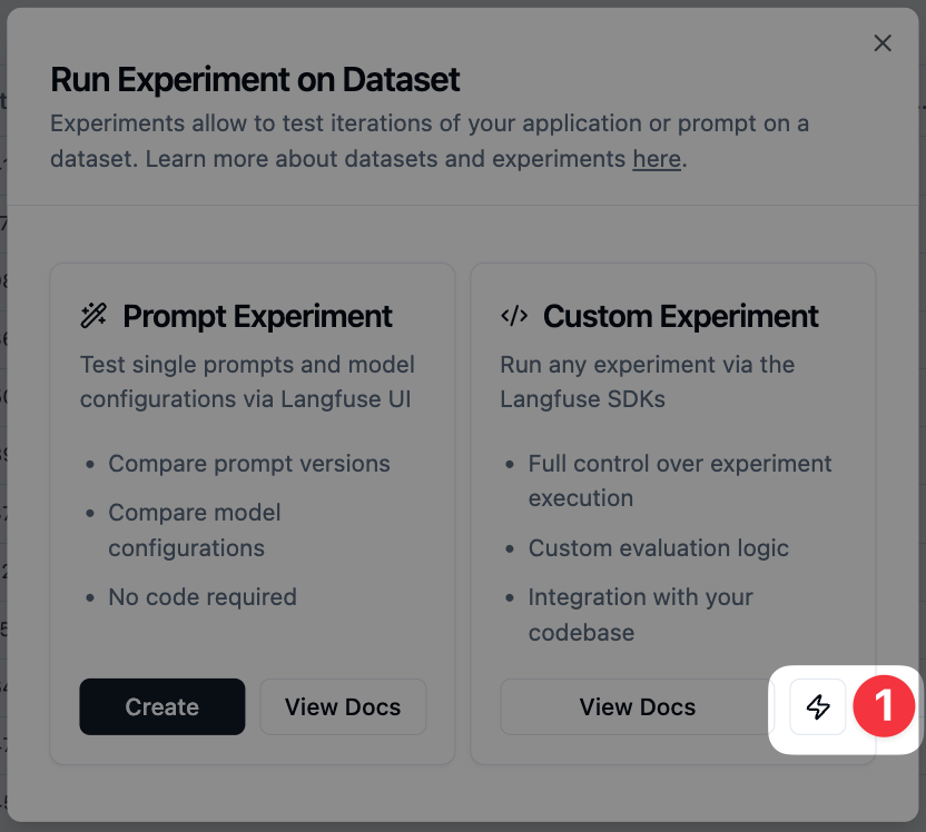 New Experiment Button